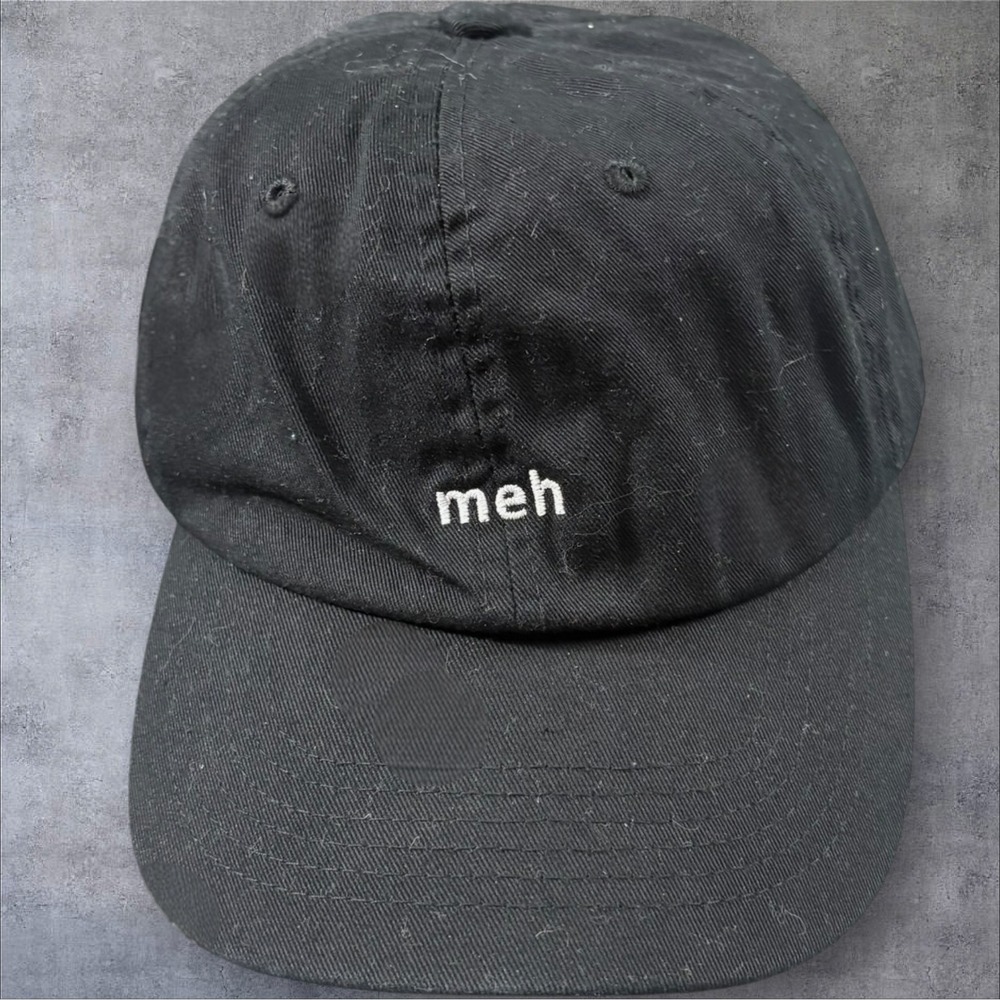 Dad Brand Baseball Cap OS Black Meh Embroidered funny statement Dad Hat